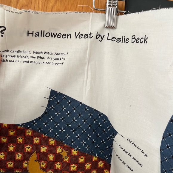 Cranston Leslie Beck Which Witch & The Who Halloween Vest Fabric Panels - Picture 2 of 13